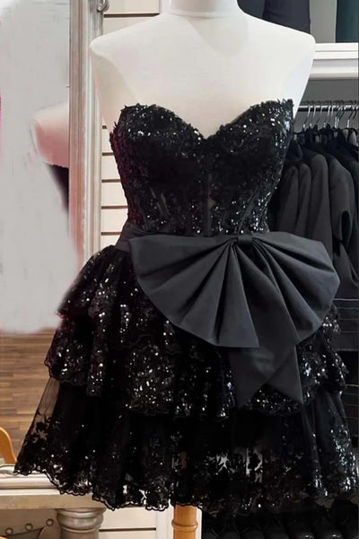 A Line Short Red Black Pink Lace Prom Dresses, Short Red Black Pink Lace Graduation Homecoming Dresses