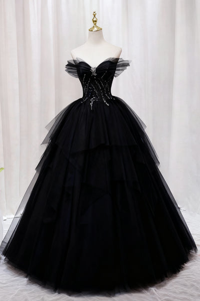 Off the Shoulder Light Blue Black Burgundy Tulle Puffy Prom Dresses, Light Blue Burgundy Black Formal Evening Dresses