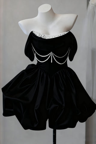 Off the Shoulder Short Black Prom Dresses, Short Black Formal Homecoming Dresses