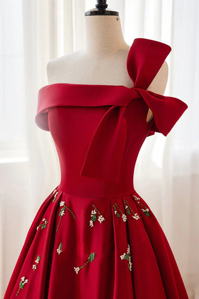 Off the Shoulder Short Burgundy Prom Dresses, Short Wine Red Formal Homecoming Dresses