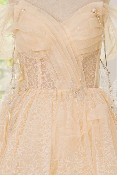 Off the Shoulder Short Champagne Lace Prom Dresses, Short Champagne Lace Graduation Homecoming Dresses