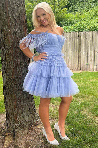 Off the Shoulder Short Pink Blue Black Prom Dresses, Short Off Shoulder Formal Homecoming Dresses