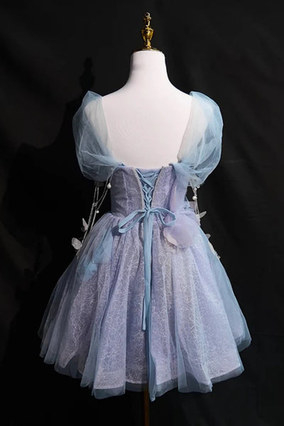 Shiny Off the Shoulder Short Purple Prom Dresses, Short Purple Off Shoulder Formal Homecoming Dresses