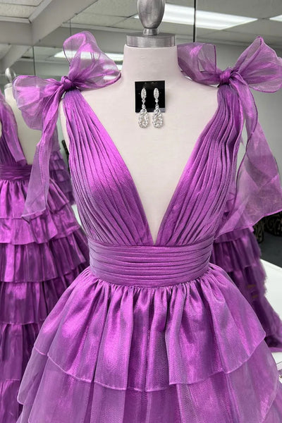 V Neck Pink Blue Purple Sage Prom Dresses, V Neck Long Formal Evening Dresses